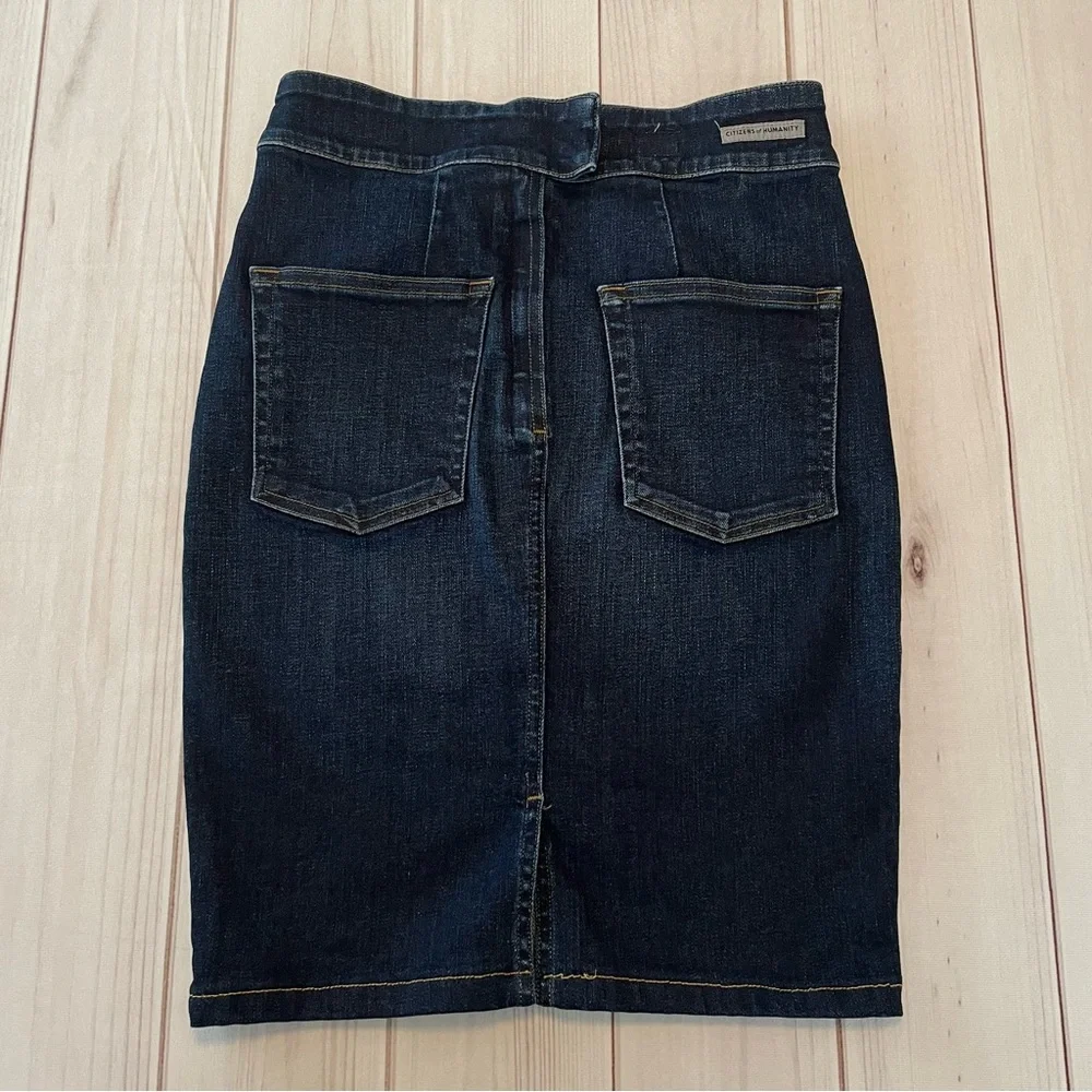 Citizens of Humanity Karmen Pencil Denim Skirt Women’s 25 Blue Dark Wash Career - Picture 7 of 16
